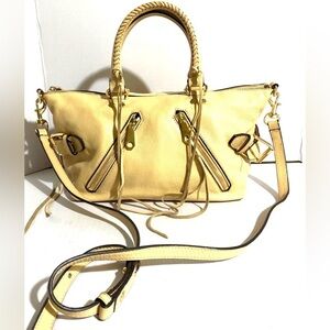 Rebecca minkoff beige leather satchel handbag